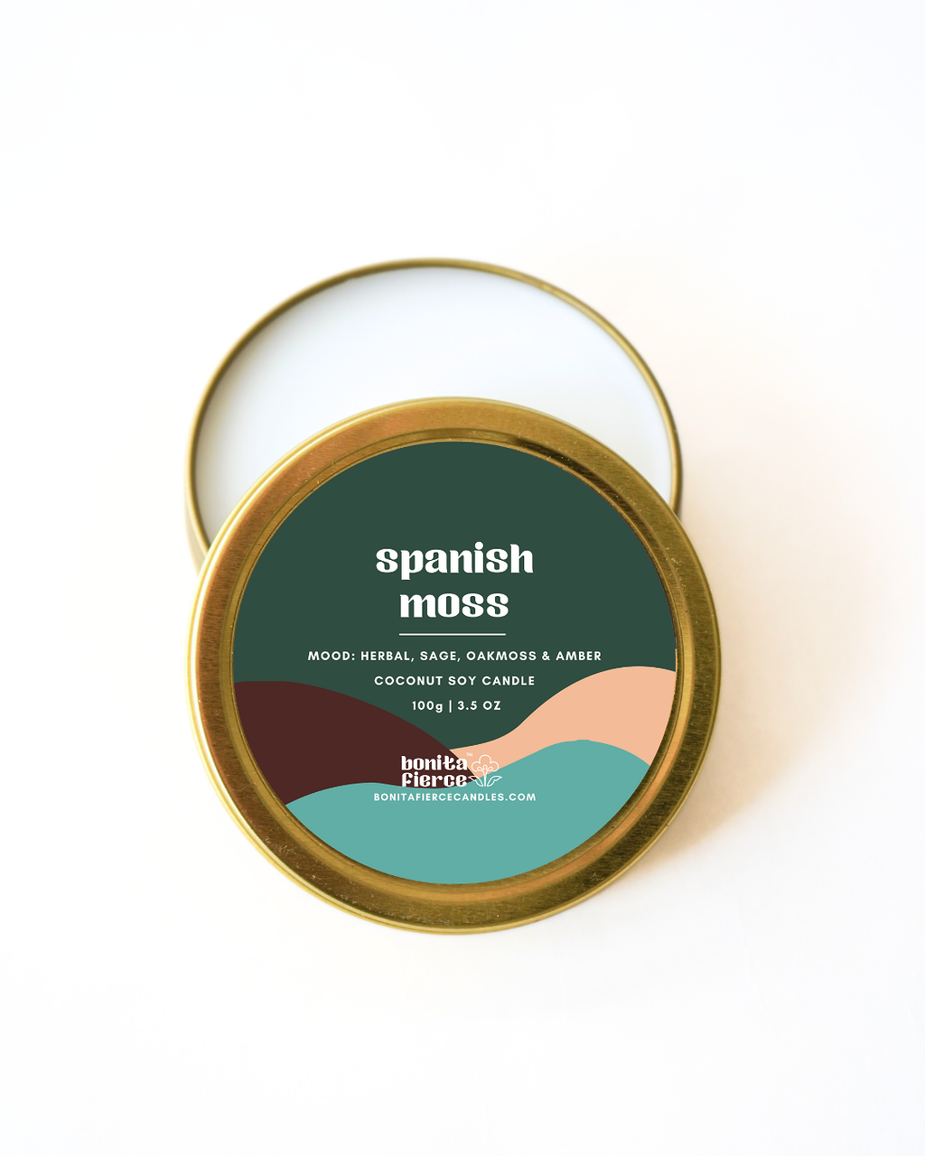 Spanish Moss Candle Tin | Herbal Sage, Oakmoss & Amber