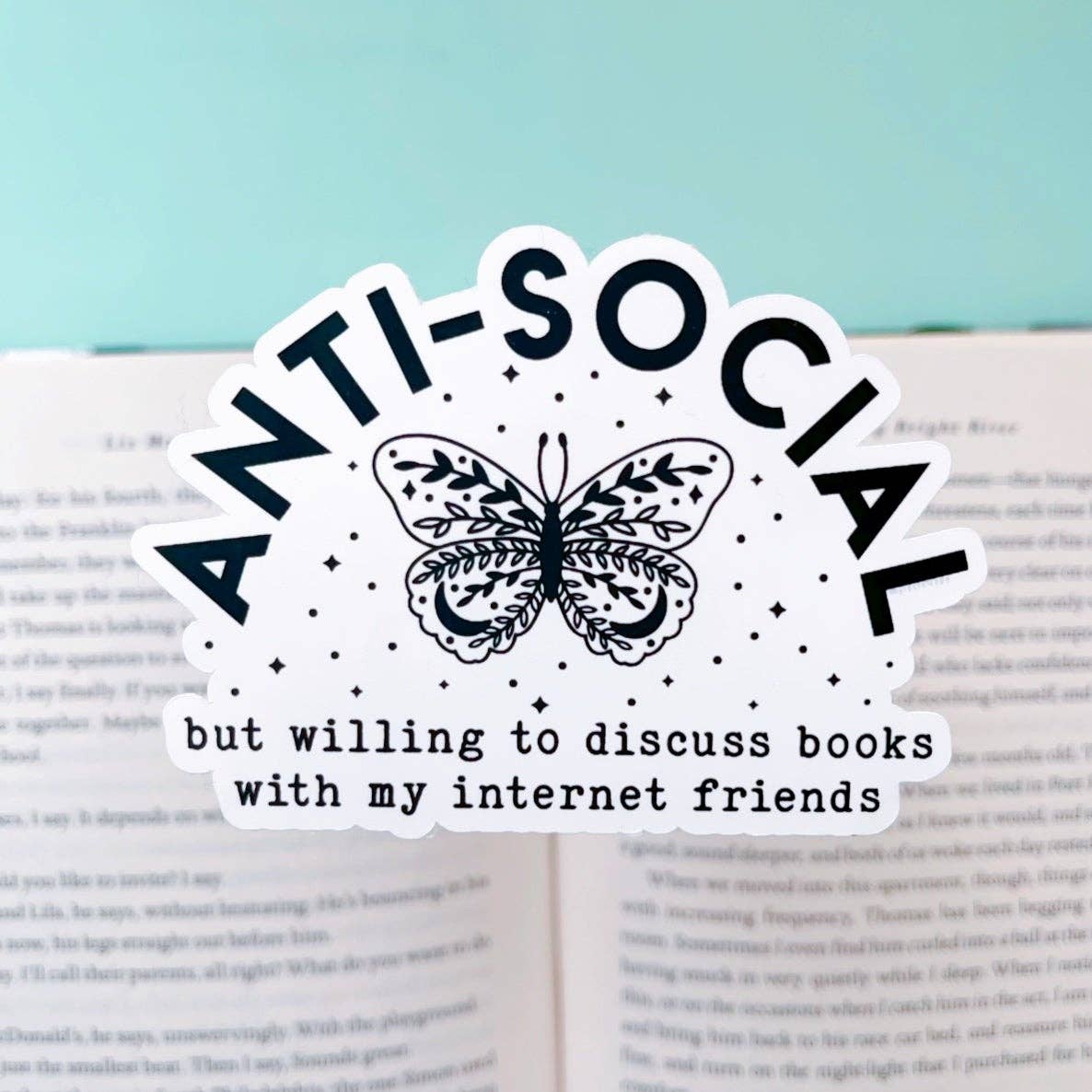 Antisocial Butterfly Sticker - Tuma's Books
