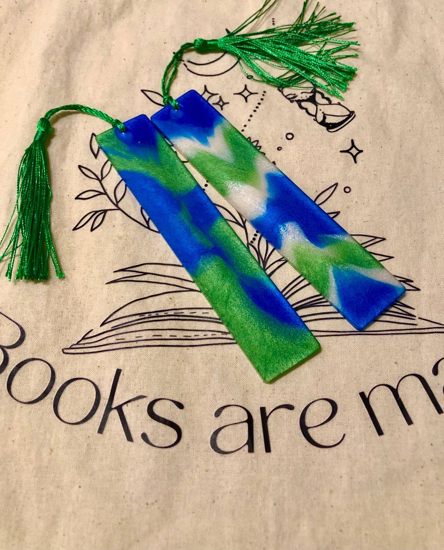 Blue Swirl Resin Bookmark - 63763452 - Tuma's Books