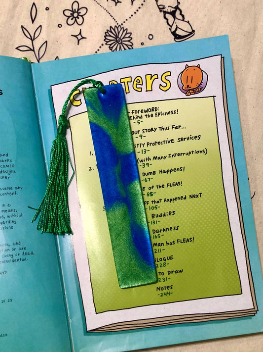 Blue Swirl Resin Bookmark - 63763452 - Tuma's Books