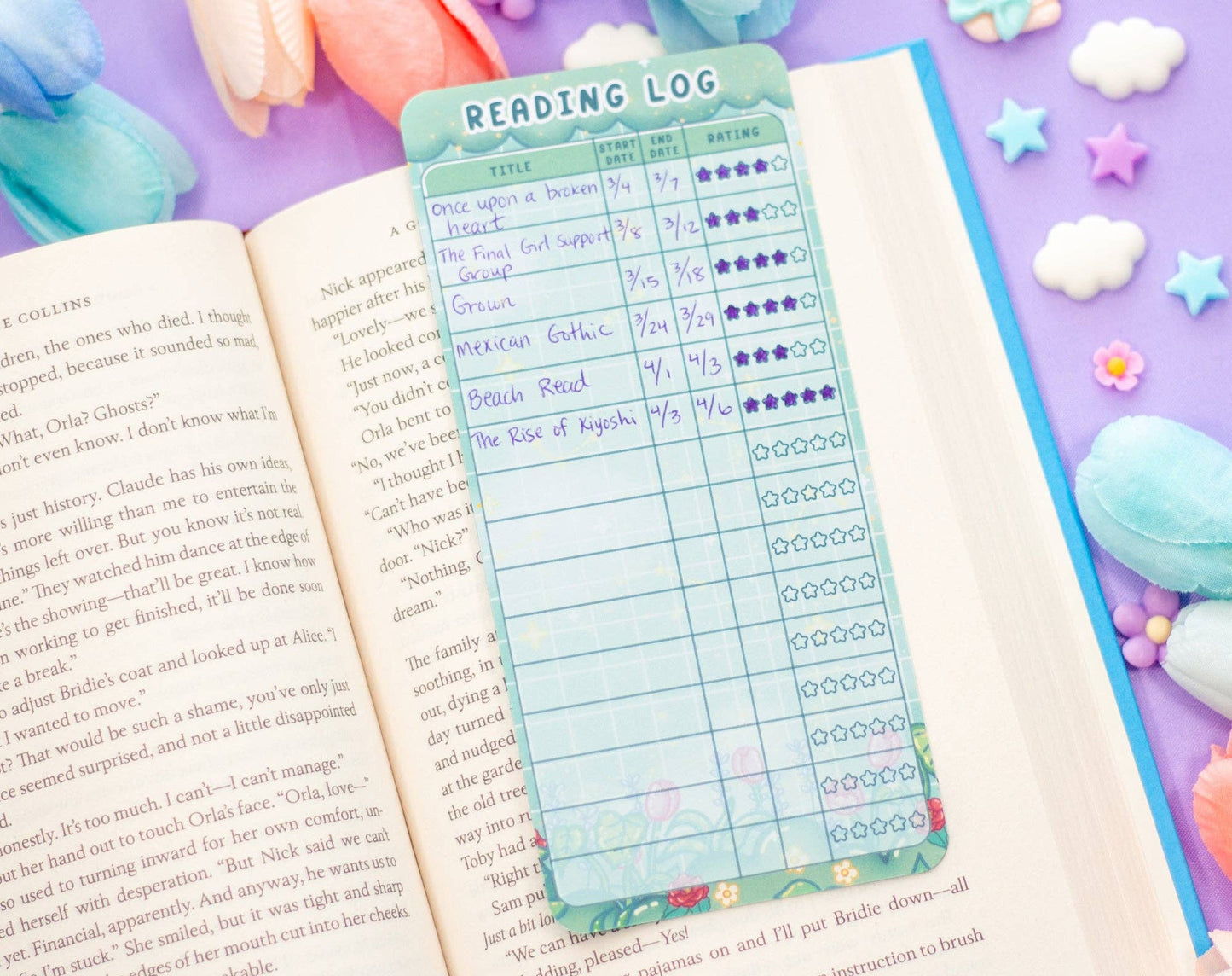 Botanical Bliss Reading Log Bookmark - 76216971 - Tuma's Books