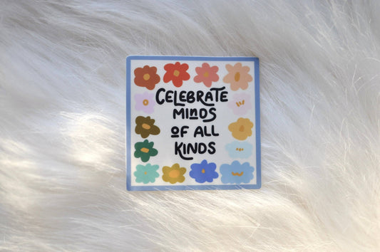 Celebrate Minds of All Kinds Sticker - Tuma's Books