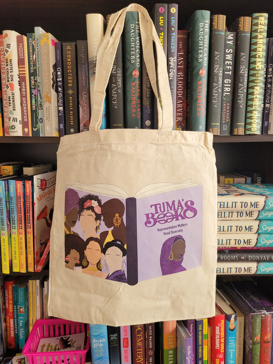 Diverse Books Logo 100% Cotton Canvas Tote Bag - Tuma's Books