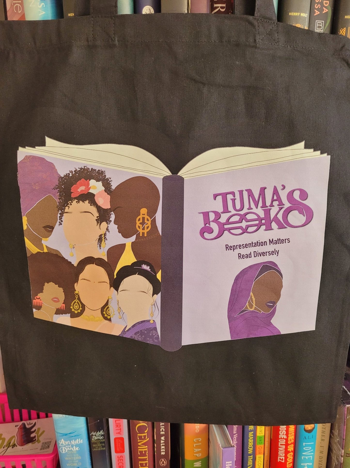 Diverse Books Logo 100% Cotton Canvas Tote Bag - Tuma's Books