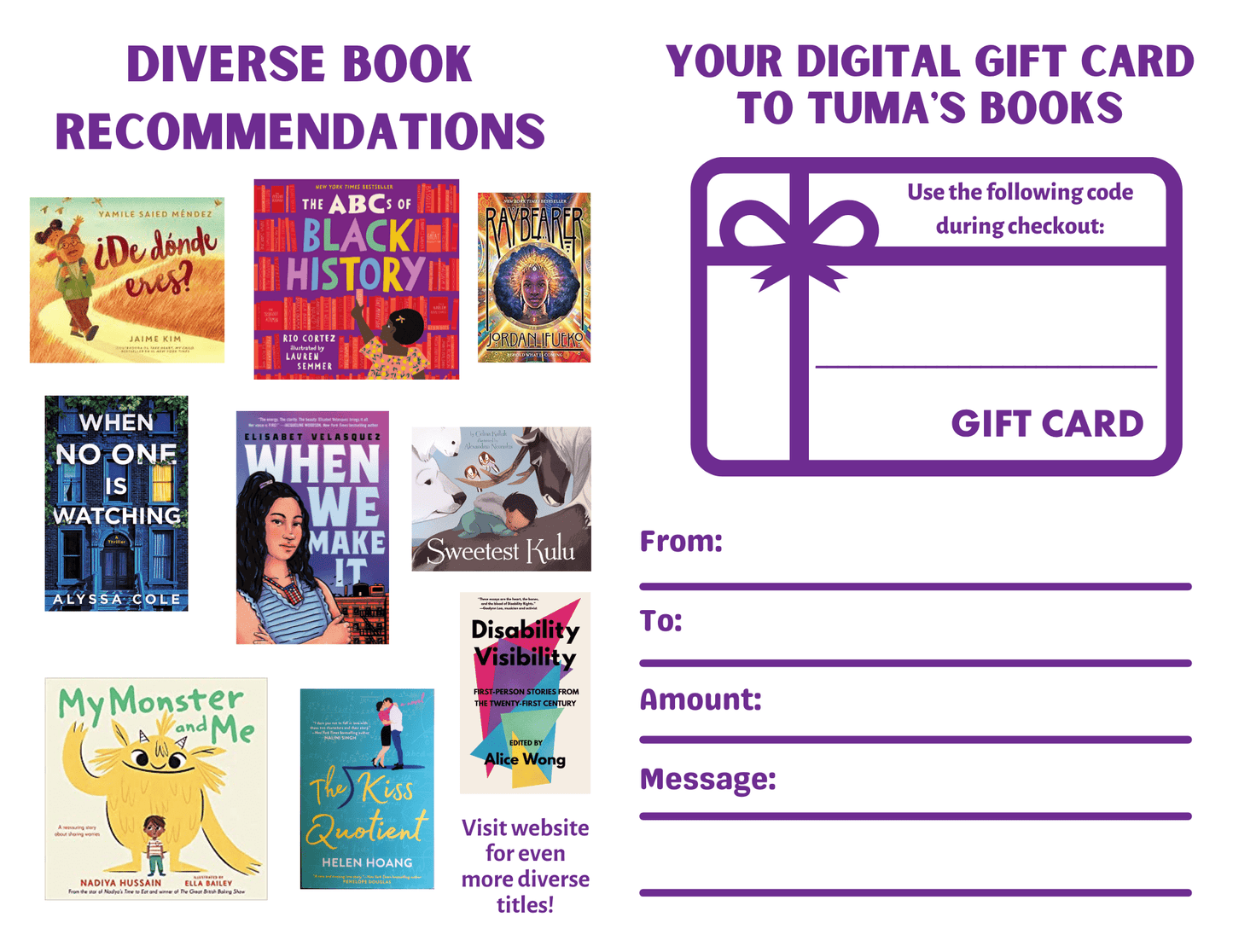 E - Gift Card - Tuma's Books