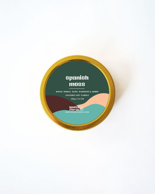 Spanish Moss Candle Tin | Herbal Sage, Oakmoss & Amber