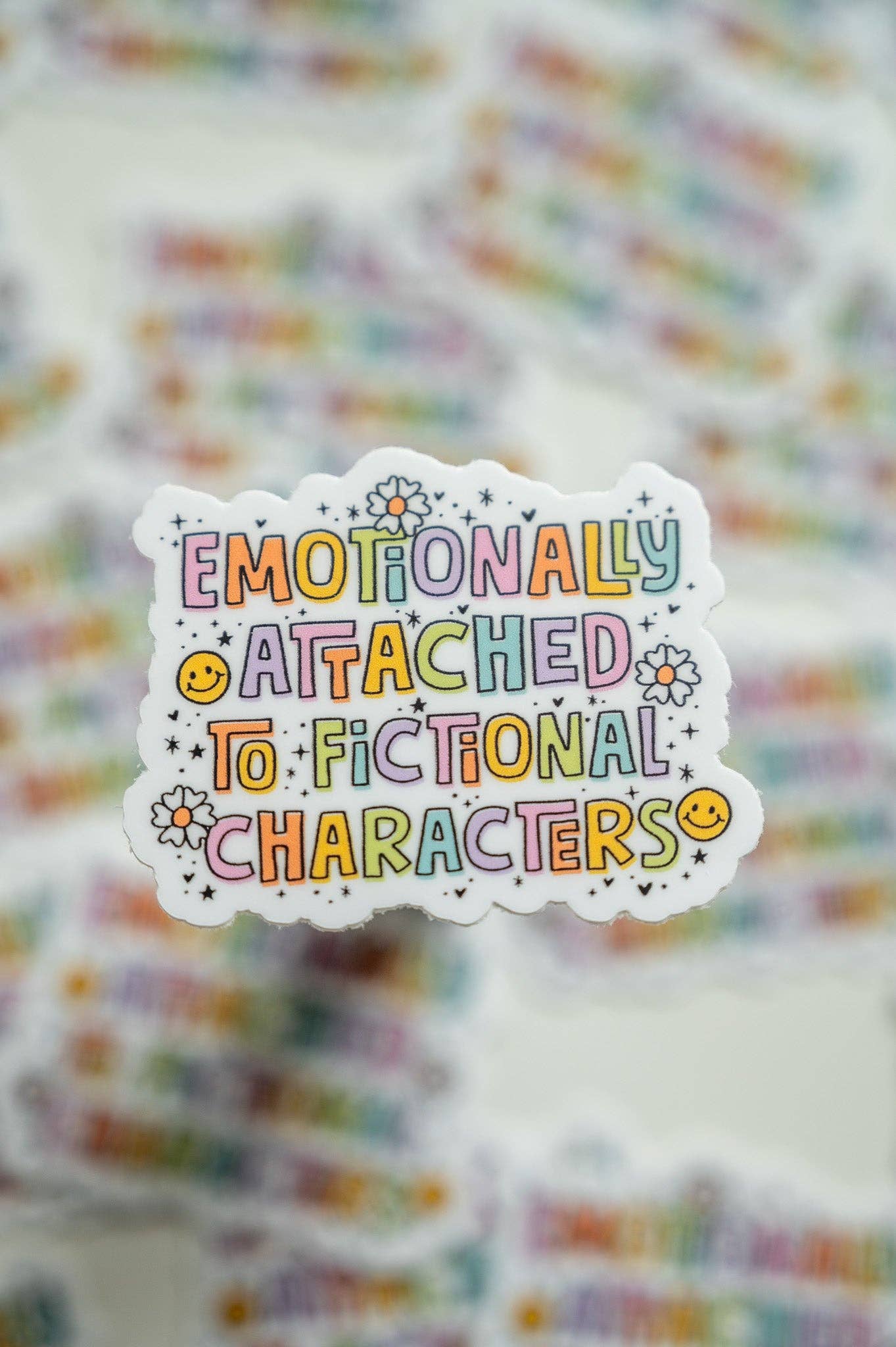 Emotionally Attached to Fictional Characters Mini Vinyl Sticker - S36 - Tuma's Books
