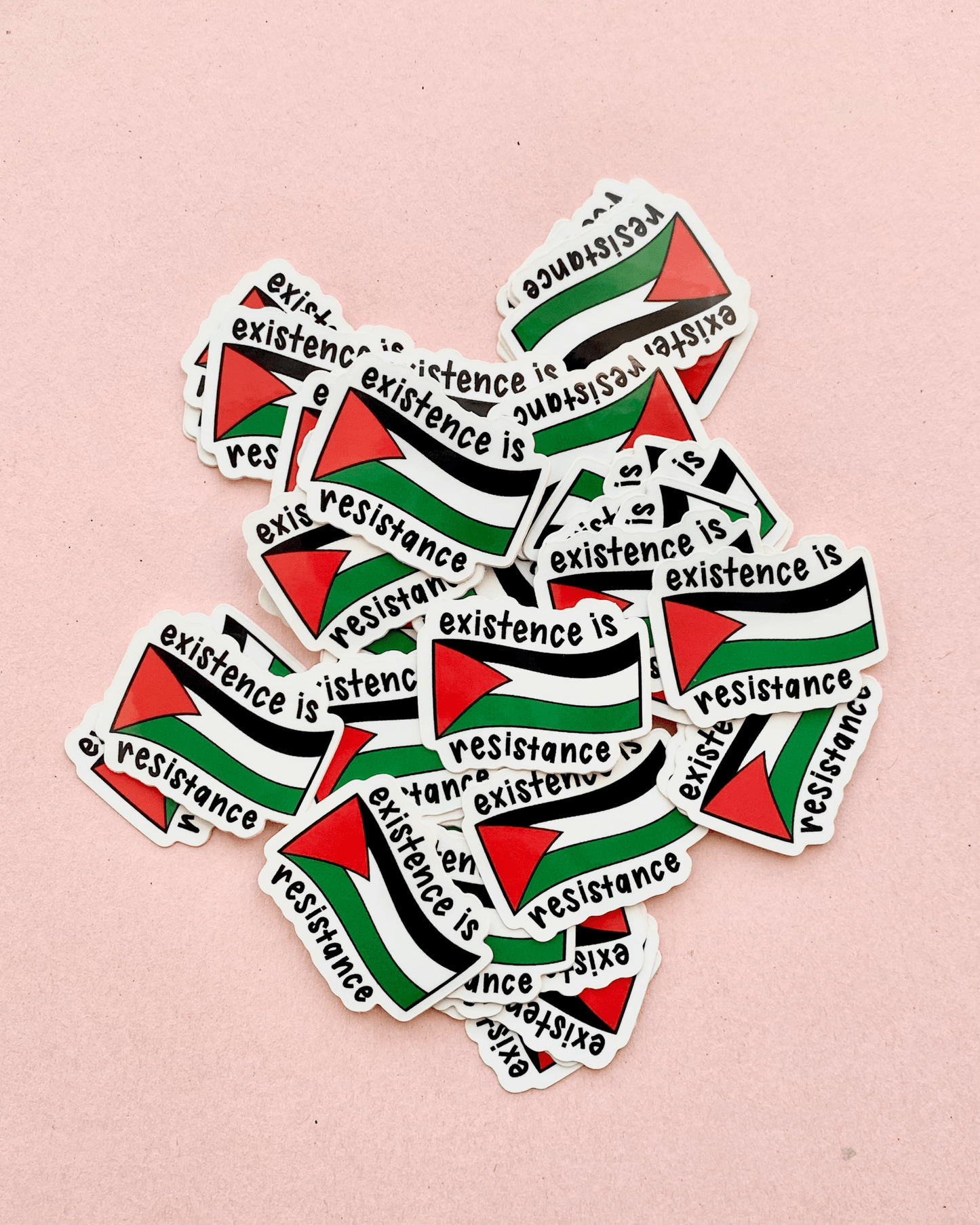 Existence Is Resistance Palestine Flag Vinyl Die Cut Sticker - Tuma's Books