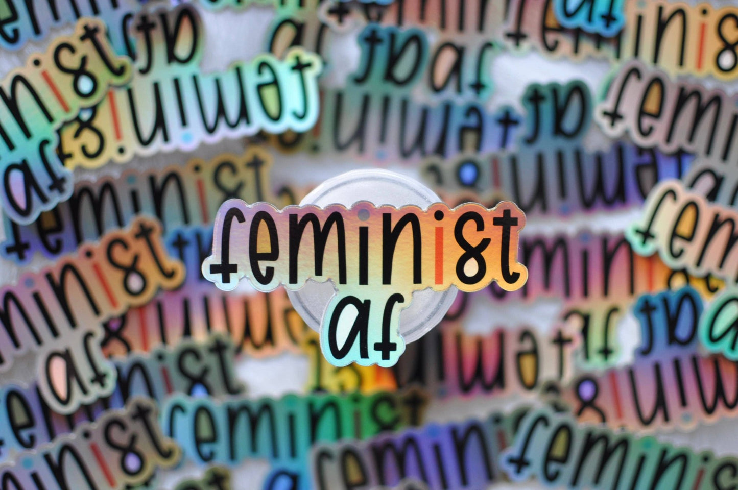 Feminist AF Holographic Sticker - Tuma's Books