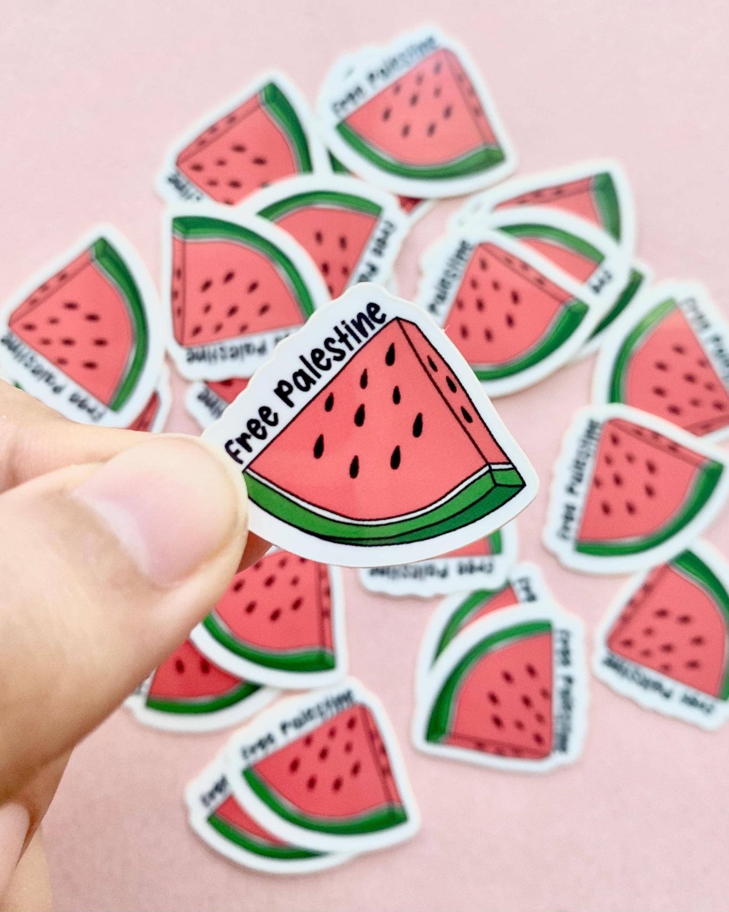 Free Palestine Watermelon Vinyl Glossy Die Cut Sticker - Tuma's Books