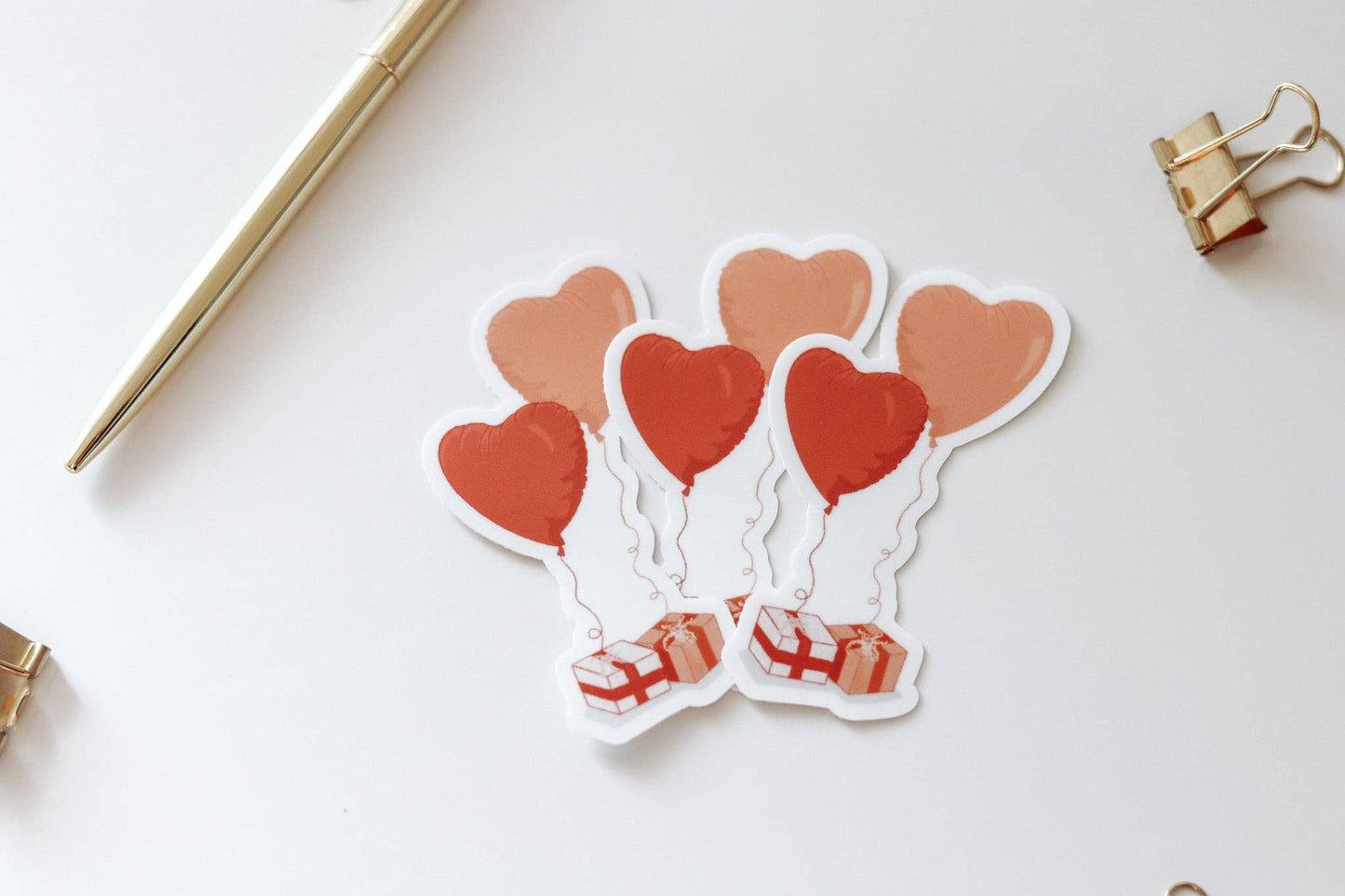 Heart Balloons and Presents Vinyl Sticker - 85086659 - Tuma's Books
