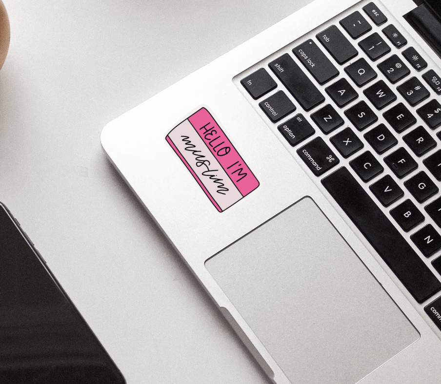 Hello I'm Muslim Pink Vinyl Glossy Die Cut Sticker - Tuma's Books