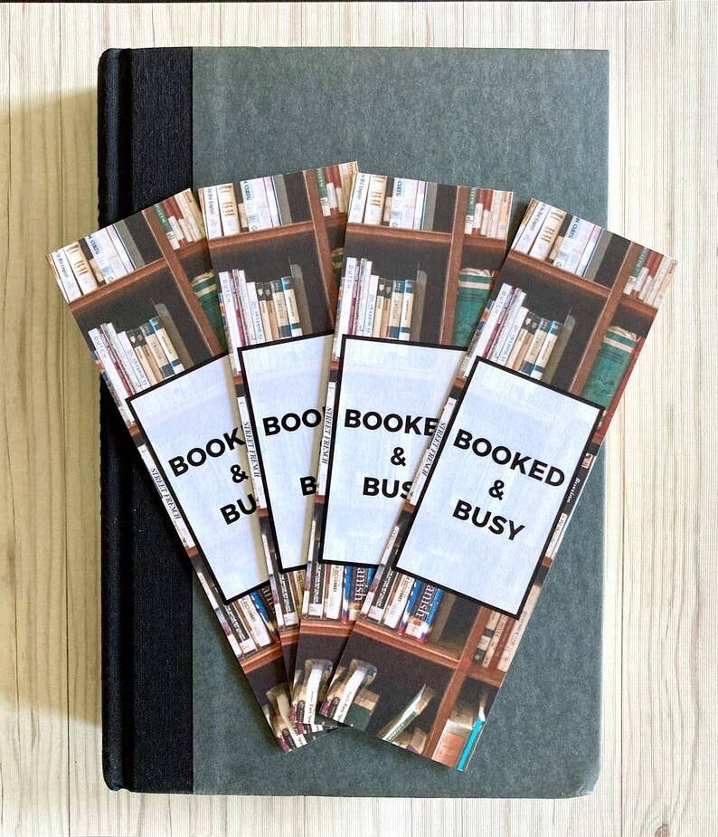 Laminated Booked And Busy Bookmark - Zella & Co. - Tuma's Books