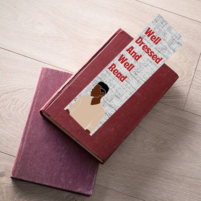 Laminated Well Dressed And Well Read Bookmark - B017 - Tuma's Books