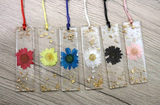 Mini Floral Resin Bookmark: Blue - Tuma's Books