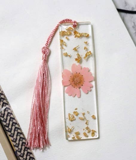 Mini Floral Resin Bookmark: Red - Tuma's Books