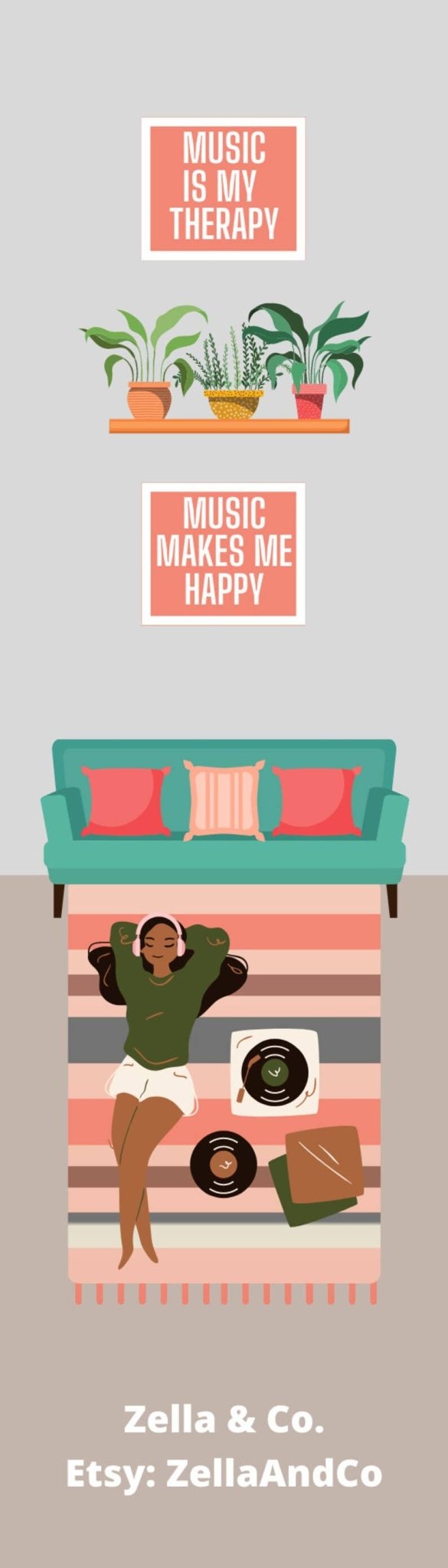 Music Lover Bookmark - Zella & Co. - Tuma's Books