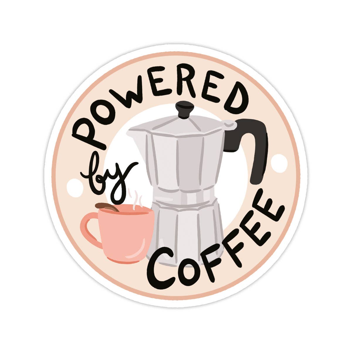 Powered by Coffee Vinyl Sticker - Funny Gift, Back to School: No packaging - sent loose - STAS140 - Tuma's Books