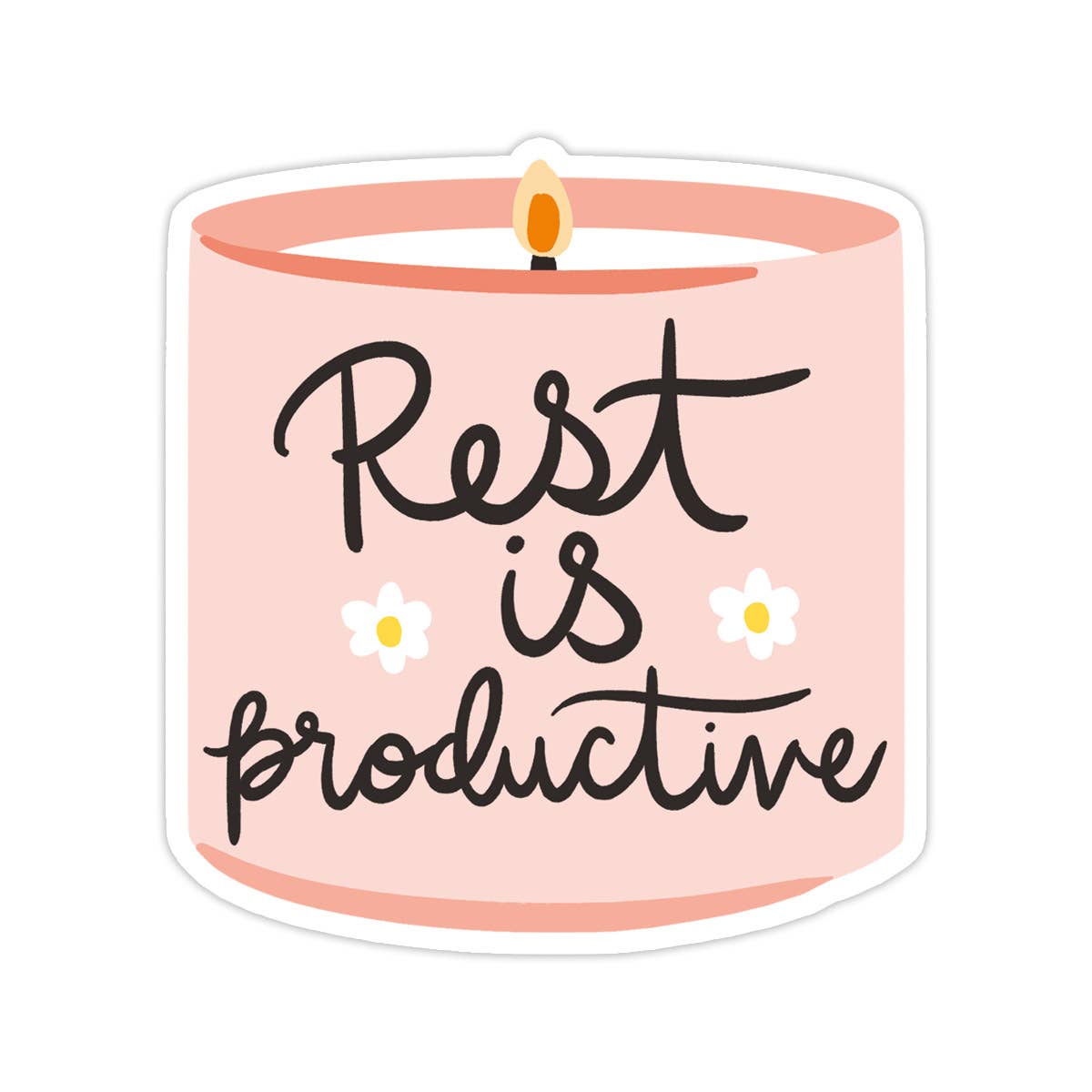 Rest is Productive Vinyl Sticker - Candle Sticker: No packaging - sent loose - STAS141 - Tuma's Books