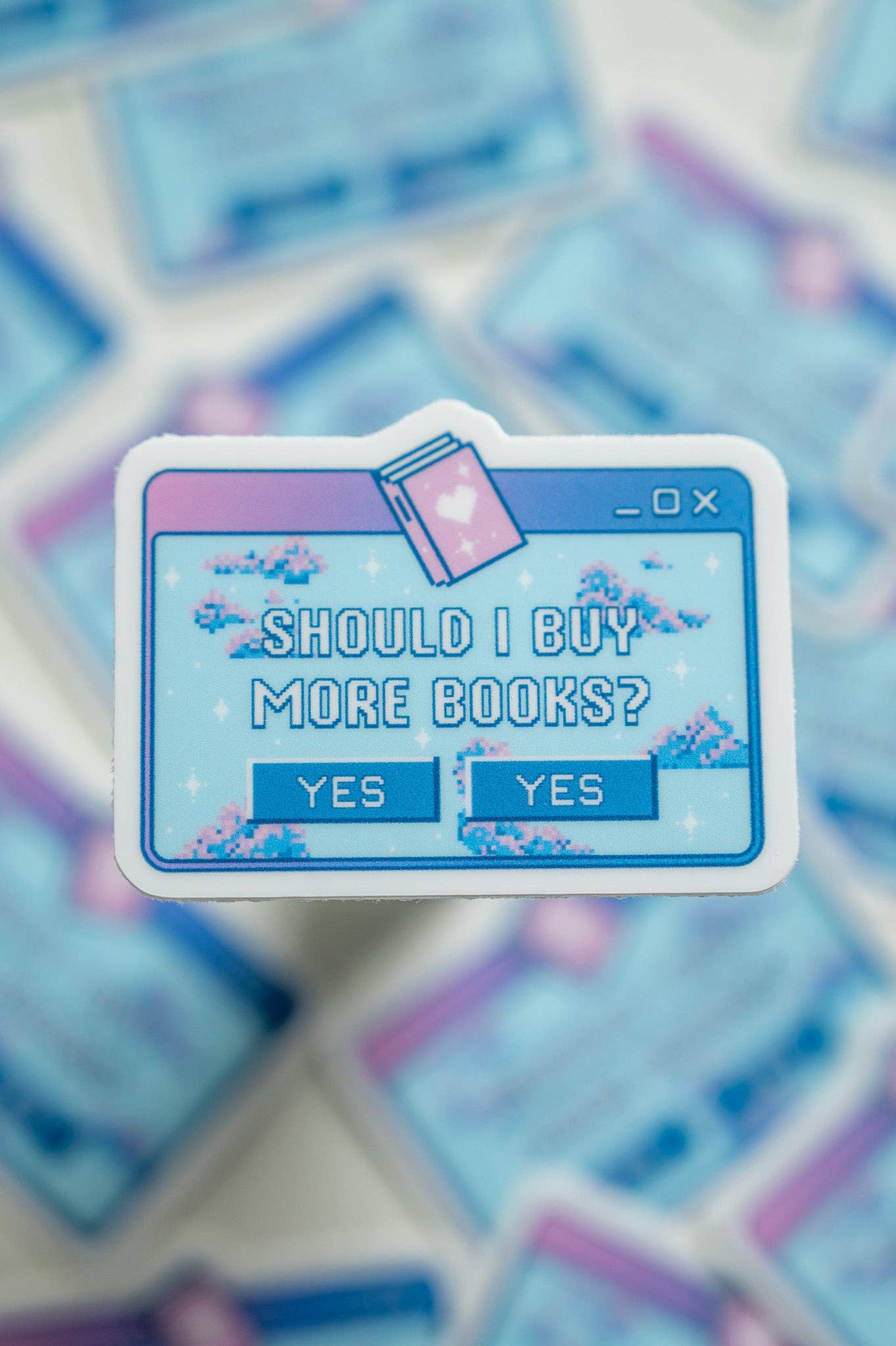 Should I Buy More Books Mini Vinyl Sticker - S38 - Tuma's Books