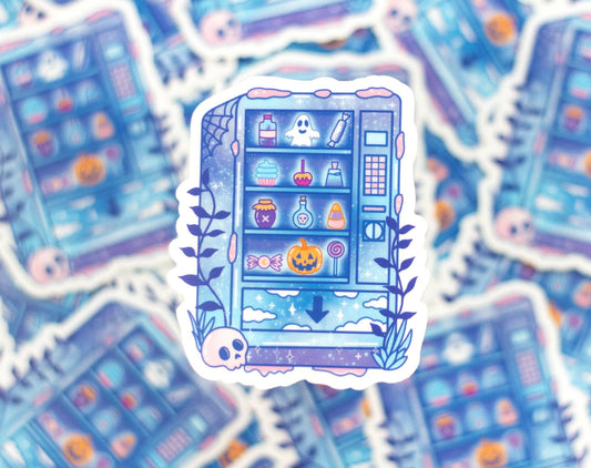 Spooky Snack Machine Clear Sticker - 24625235 - Tuma's Books