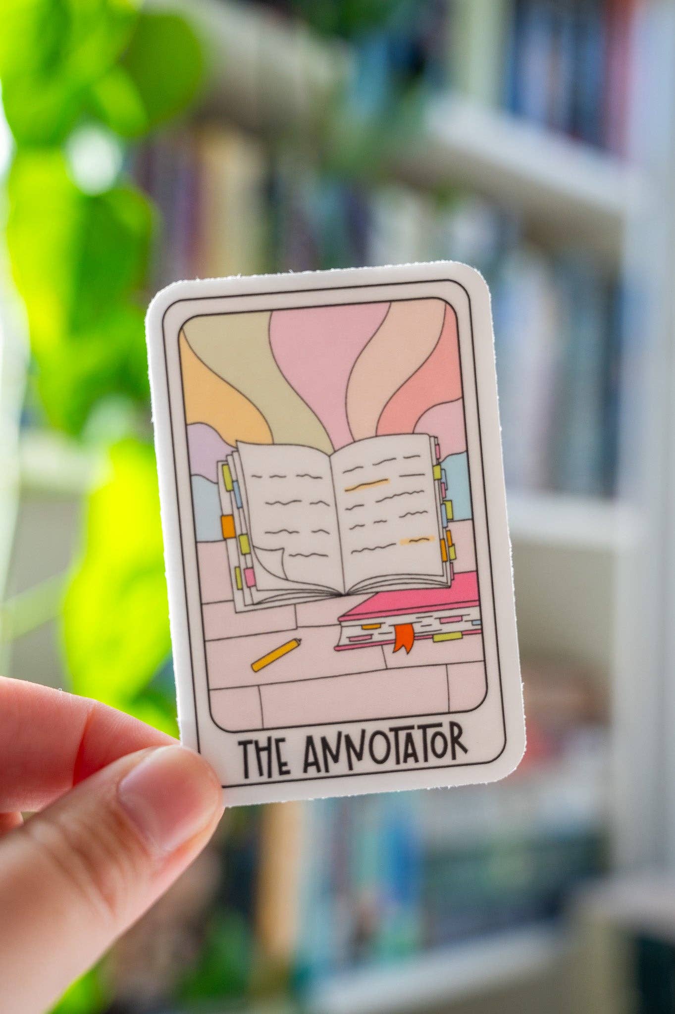 The Annotator Tarot Card Vinyl Sticker - Created By Kelci - Tuma's Books
