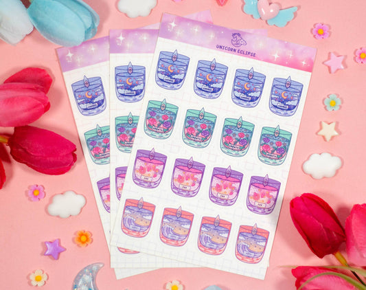 Affirmation Candles Sticker Sheet - Tuma's Books