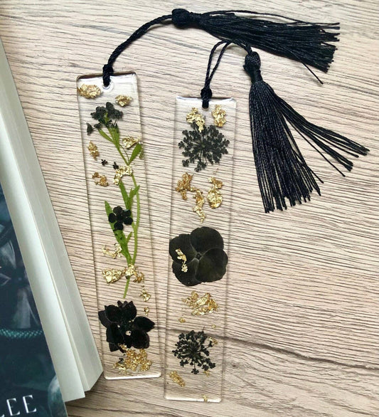Black Floral Resin Bookmark - Tuma's Books