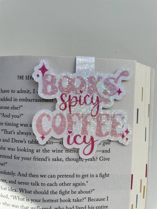Books Spicy Coffee Icy Magnetic Bookmark - Created By Kelci - Tuma's Books