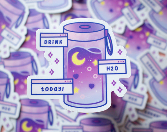 Drink Water Vinyl Sticker - Tuma's Books