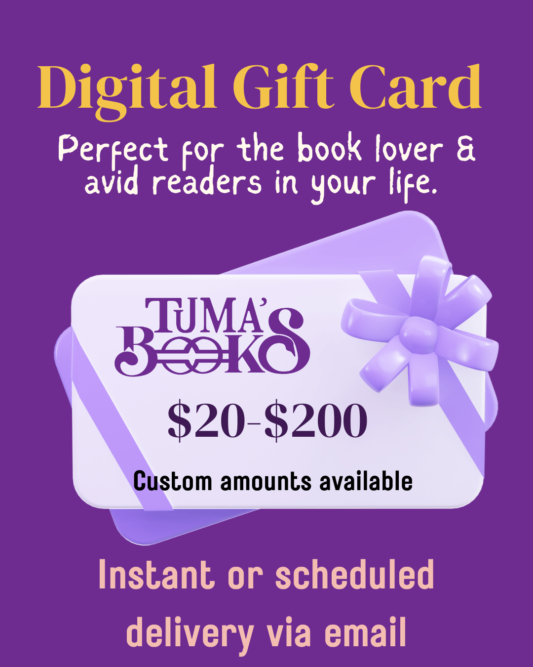 E-Gift Card - Fulfilled by Tuma's Books - Tuma's Books