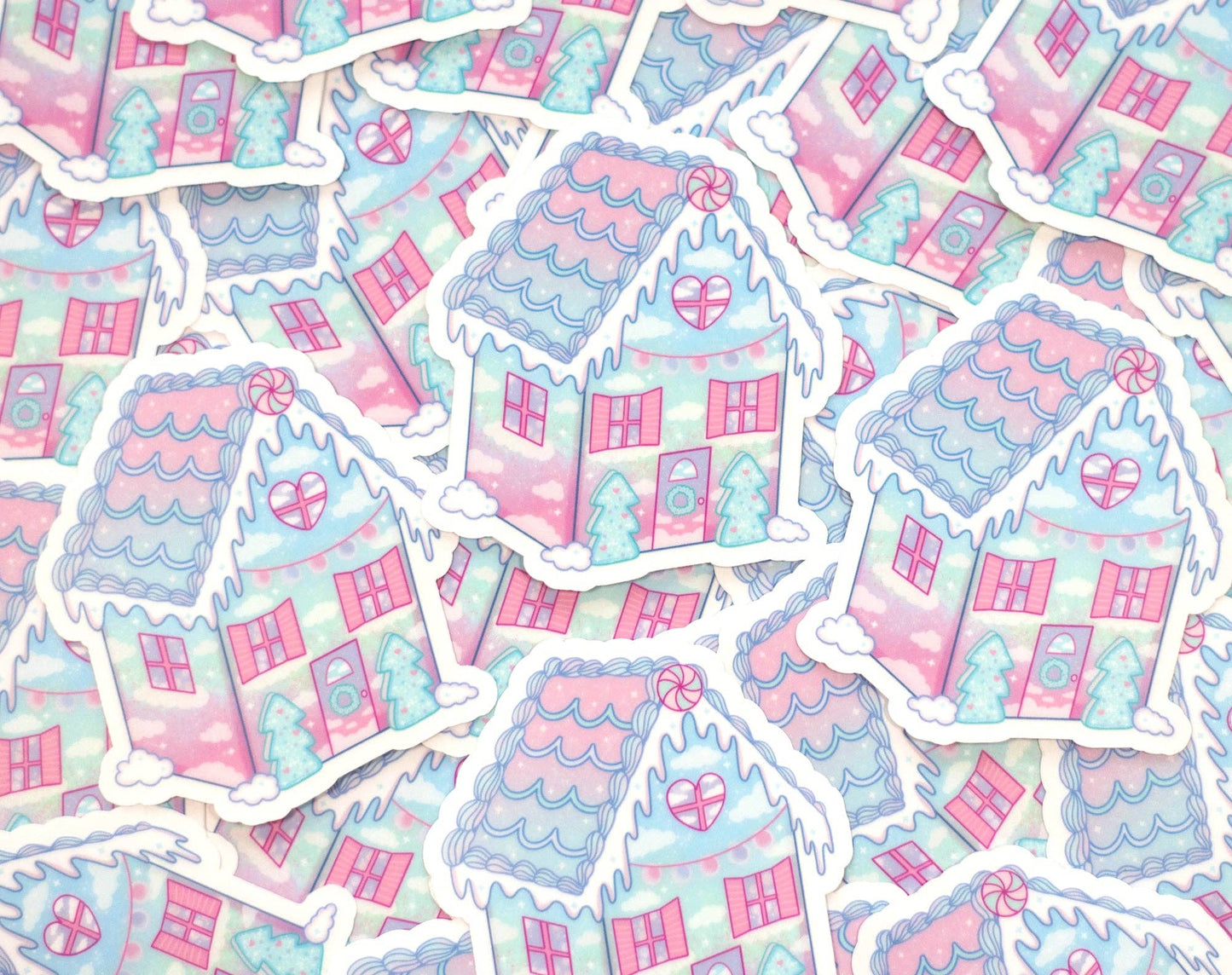 Gingerbread House Clear Sticker - Tuma's Books