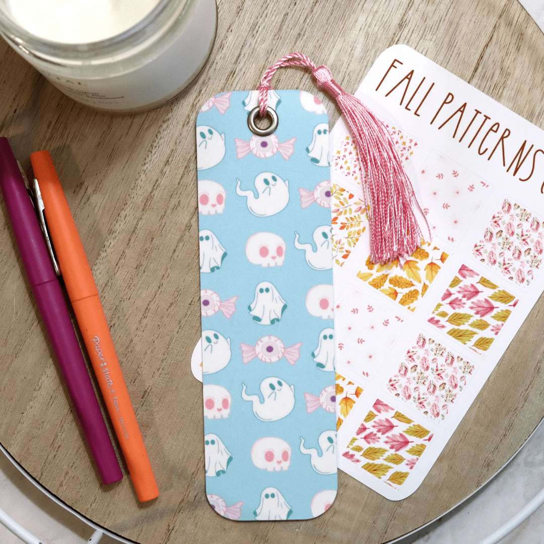 Pastel Ghouls Halloween Patterned Bookmark - Tuma's Books