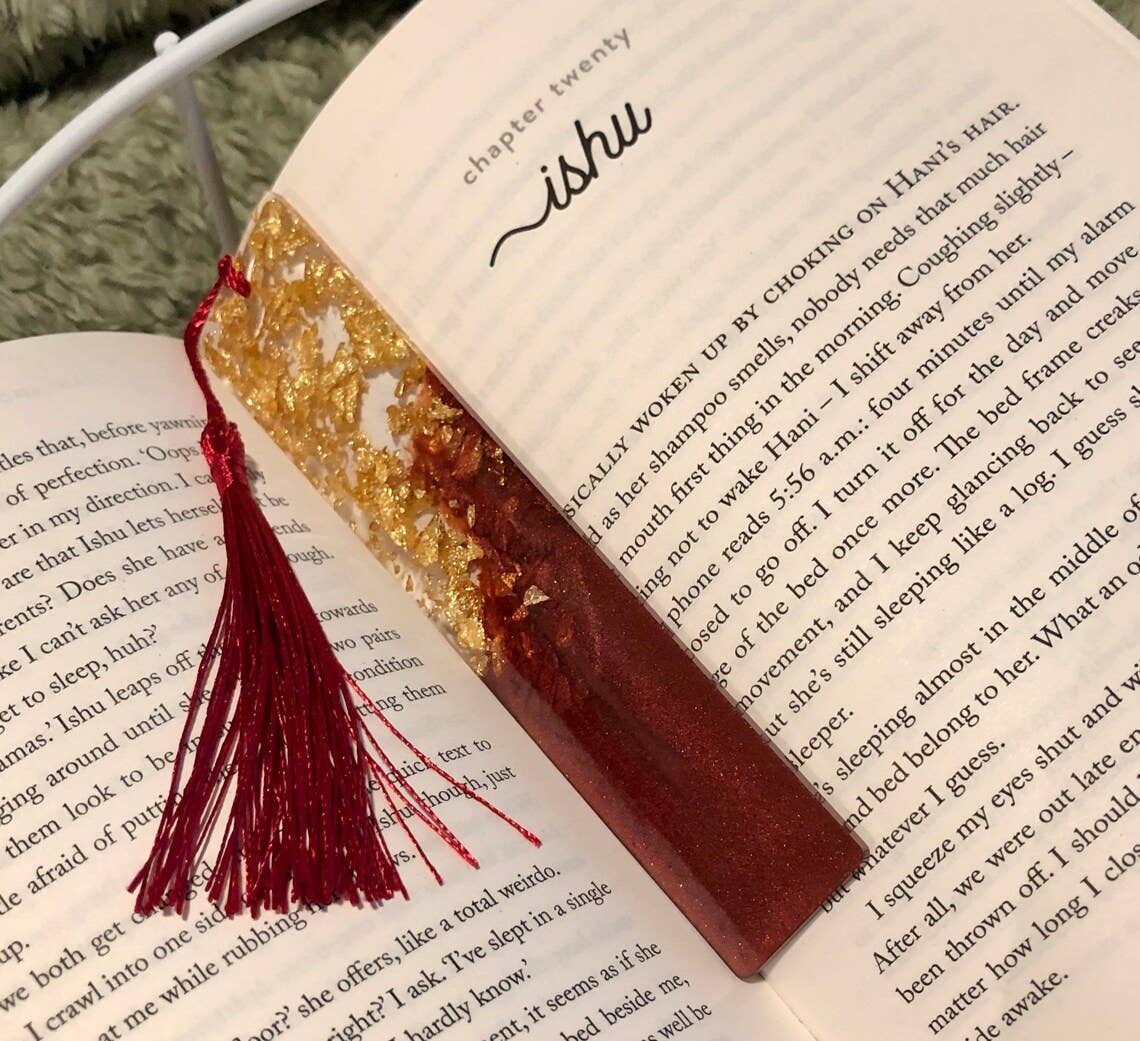 Red and Gold Resin Bookmark: Red - Tuma's Books