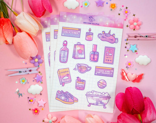 Self Care Sticker Sheet - Tuma's Books