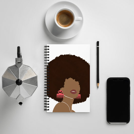 Spiral Notebook - Black Woman with Afro - Tuma's Books - Tuma's Books - Tuma's Books