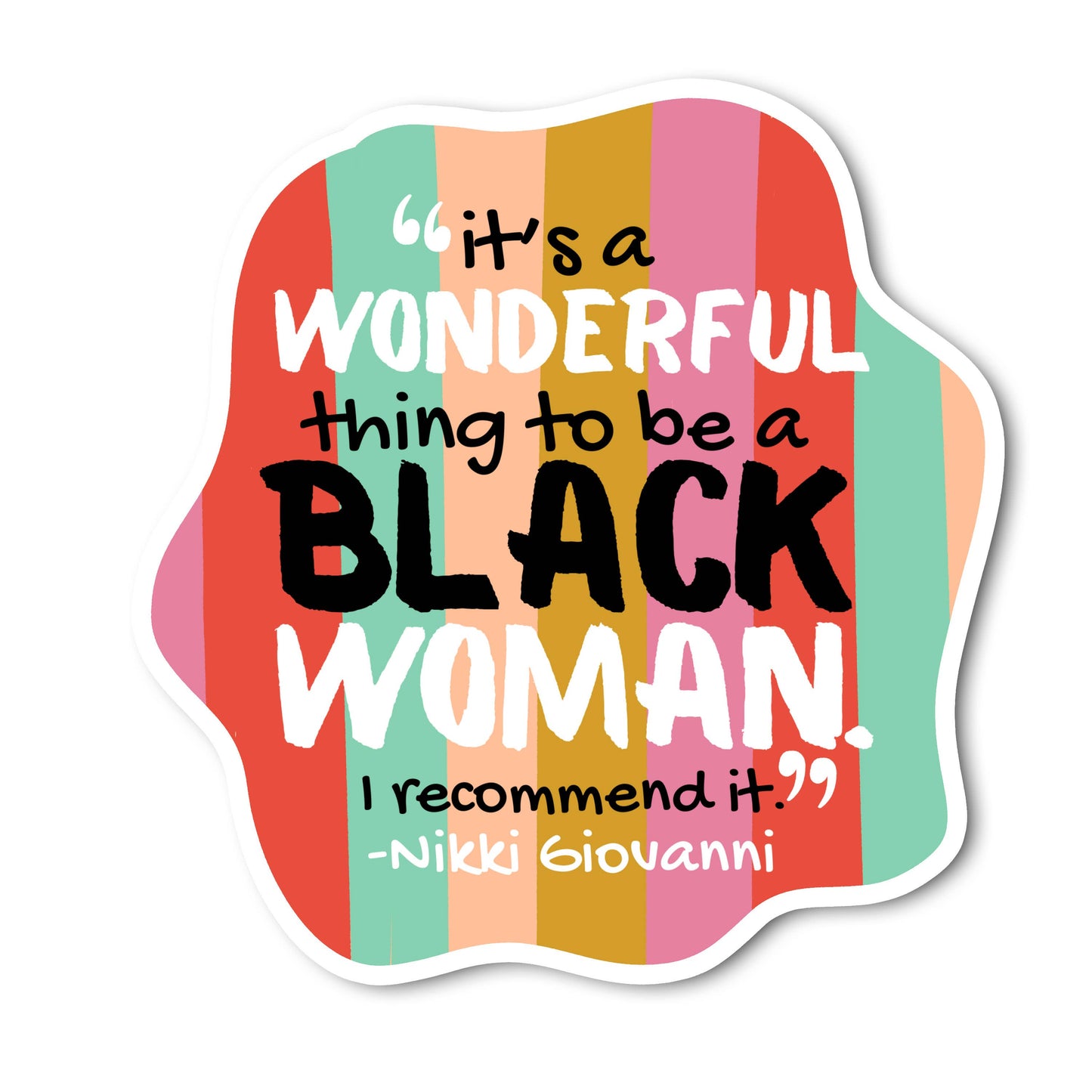 Wonderful Black Woman Vinyl Sticker
