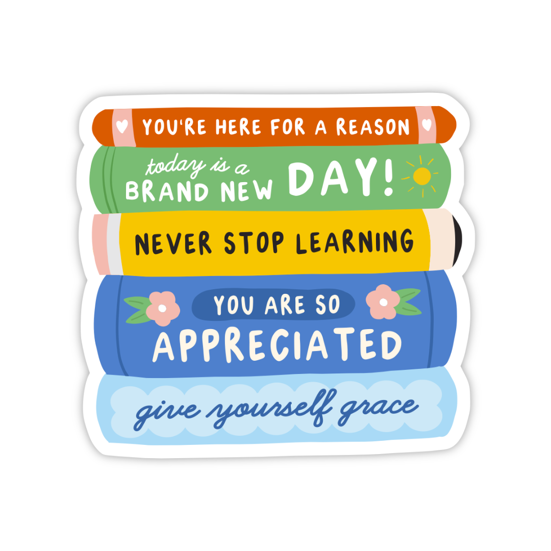 Encouragement Stack Sticker, Teacher Appreciation Vinyl Gift