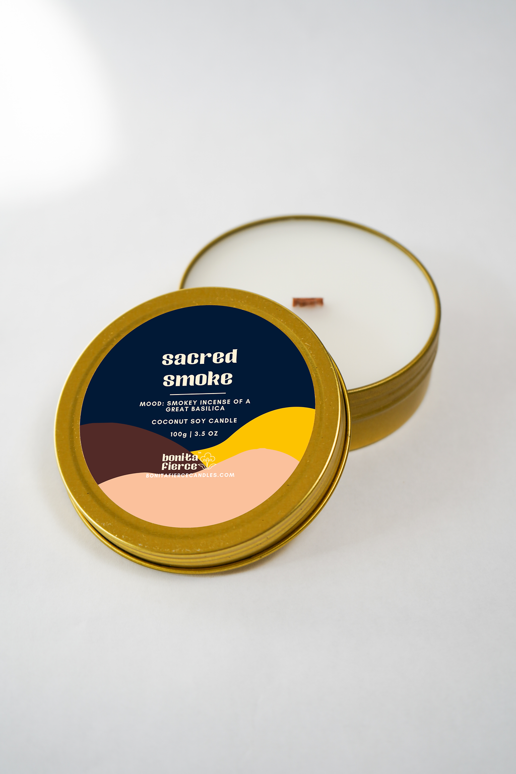 Sacred Smoke Candle Tin | Frankincense, Myrrh, Oud Candle