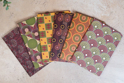 African Print Pocket Notebook - Cowries (Ankara)