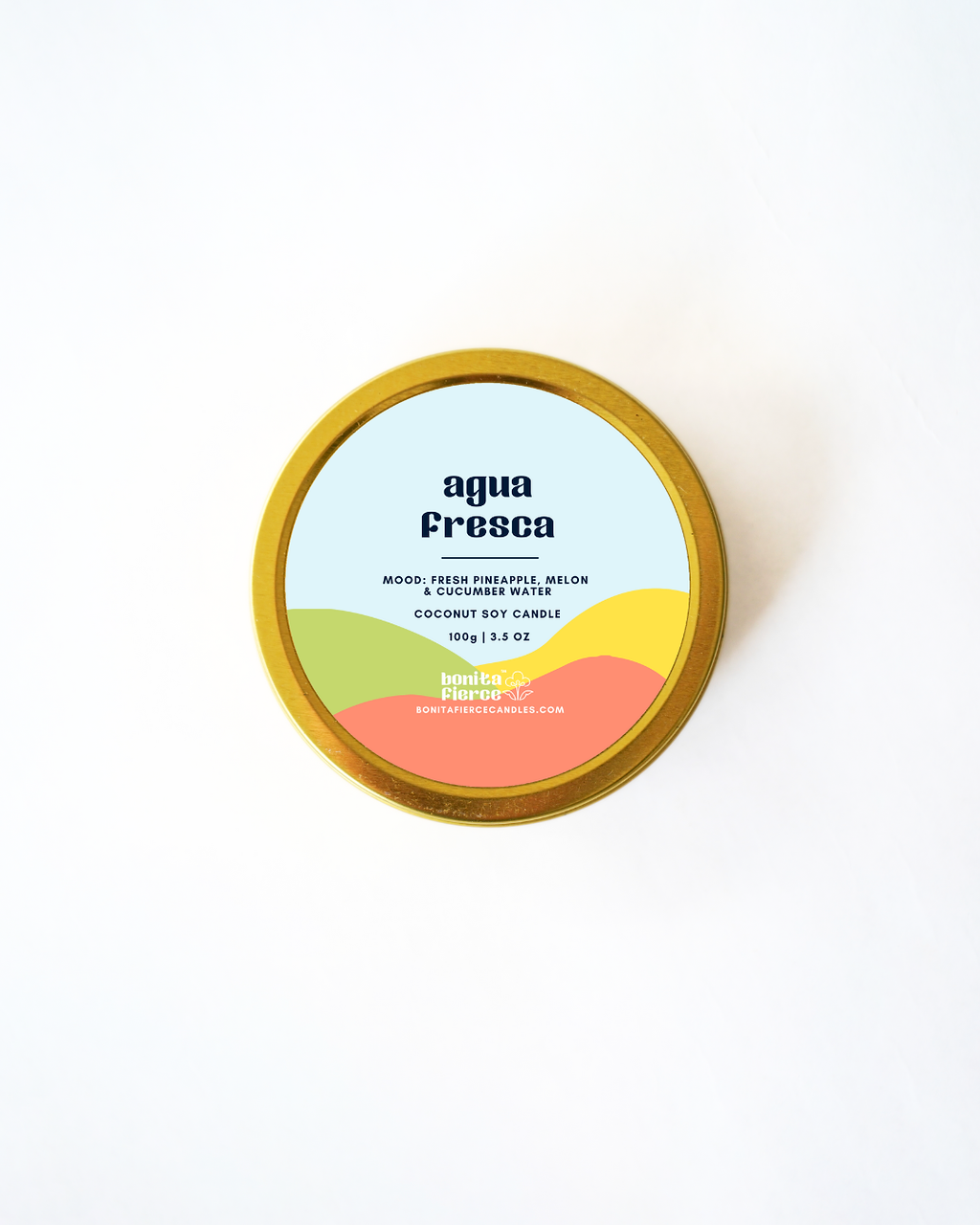 Agua Fresca Candle Tin | Pineapple Melon & Cucumber Water
