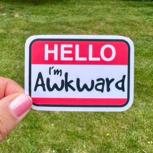 Awkward Hello Name Sticker - 32562344 - Tuma's Books