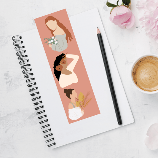 Bohemian Flower Girl Bookmark (Pink Background) - Zella & Co. - Tuma's Books