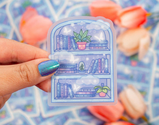 Bookshelf Clear Sticker - S27 - Tuma's Books