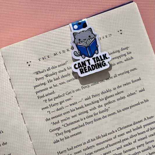 Cat Can’t Talk Reading Magnetic Bookmark - Tuma's Books