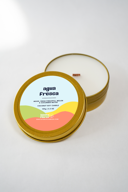 Agua Fresca Candle Tin | Pineapple Melon & Cucumber Water