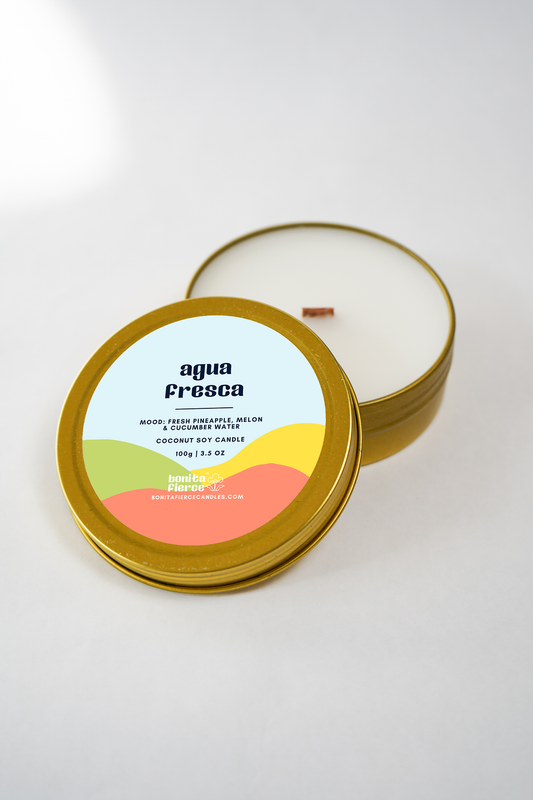 Agua Fresca Candle Tin | Pineapple Melon & Cucumber Water