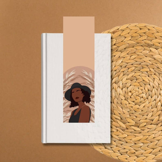 Laminated Neutral Black Woman Bookmark - Zella & Co. - Tuma's Books