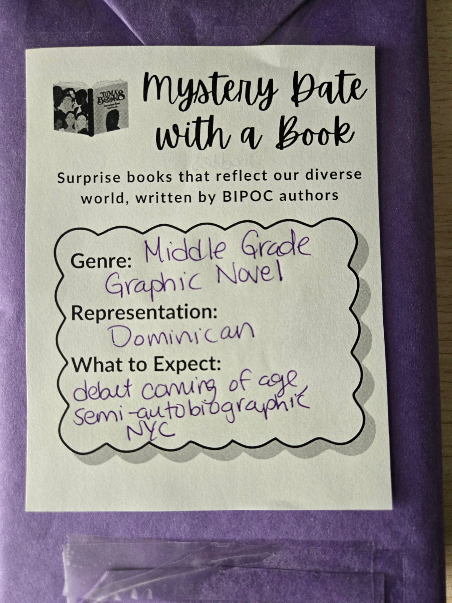 Mystery Date with a Book - MG Graphic Novel, Dominican, semi - autobiographical - Tuma's Books