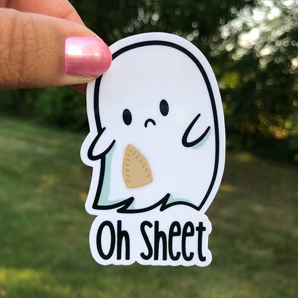 Oh Sheet Ghost Sticker - Fishbiscuit Designs – Tuma's Books